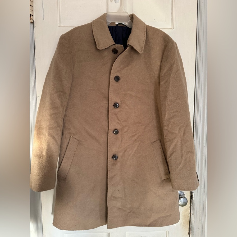 Lauren Ralph Lauren Men's Wool Blend Down/Feather Camel Coat
